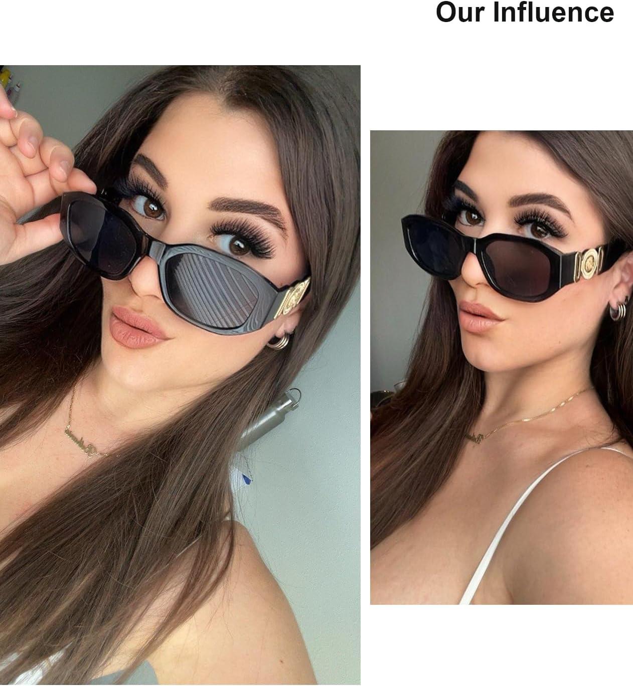 FEISEDY Retro Trendy Rectangle Sunglasses Women Men Vintage 90s Small Narrow Square Sunglasses B2322 - Image 4