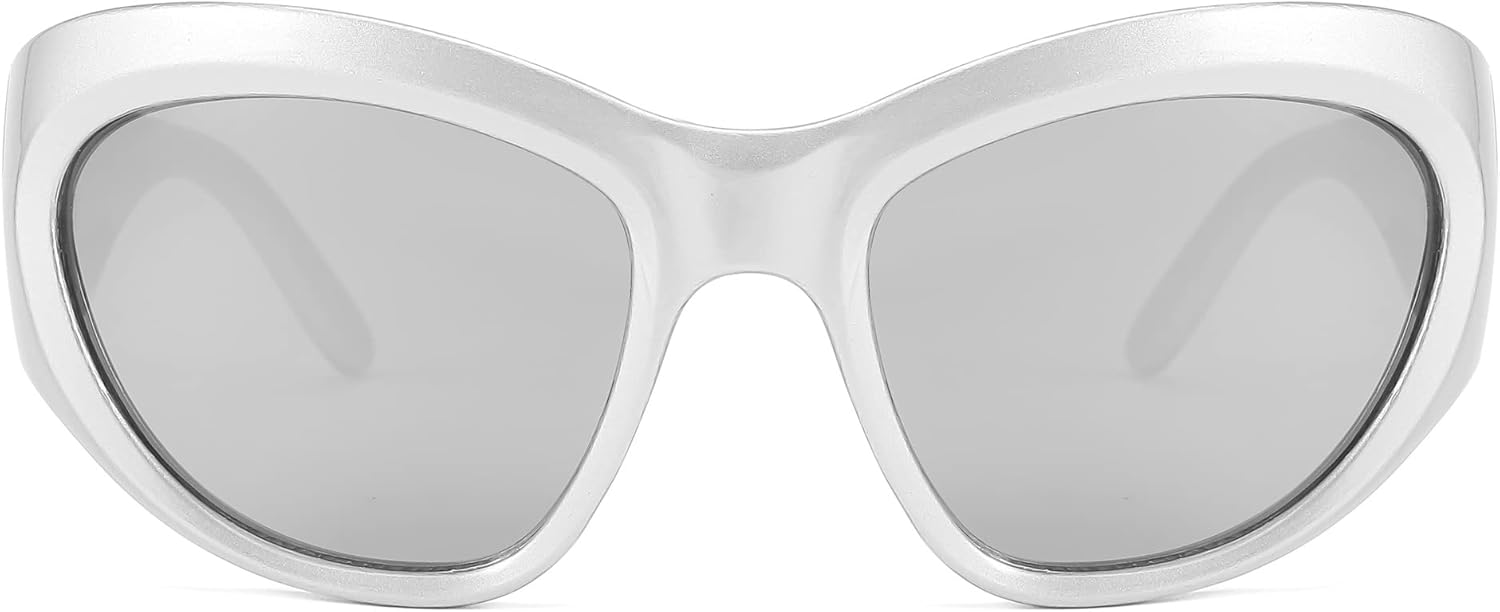 FEISEDY Trendy Y2k Sunglasses Women Men Oversized Shield Sunglasses Fashion Wrap Around Futuristic Glasses B2359 - Image 2