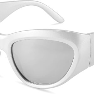 FEISEDY Trendy Y2k Sunglasses Women Men Oversized Shield Sunglasses Fashion Wrap Around Futuristic Glasses B2359