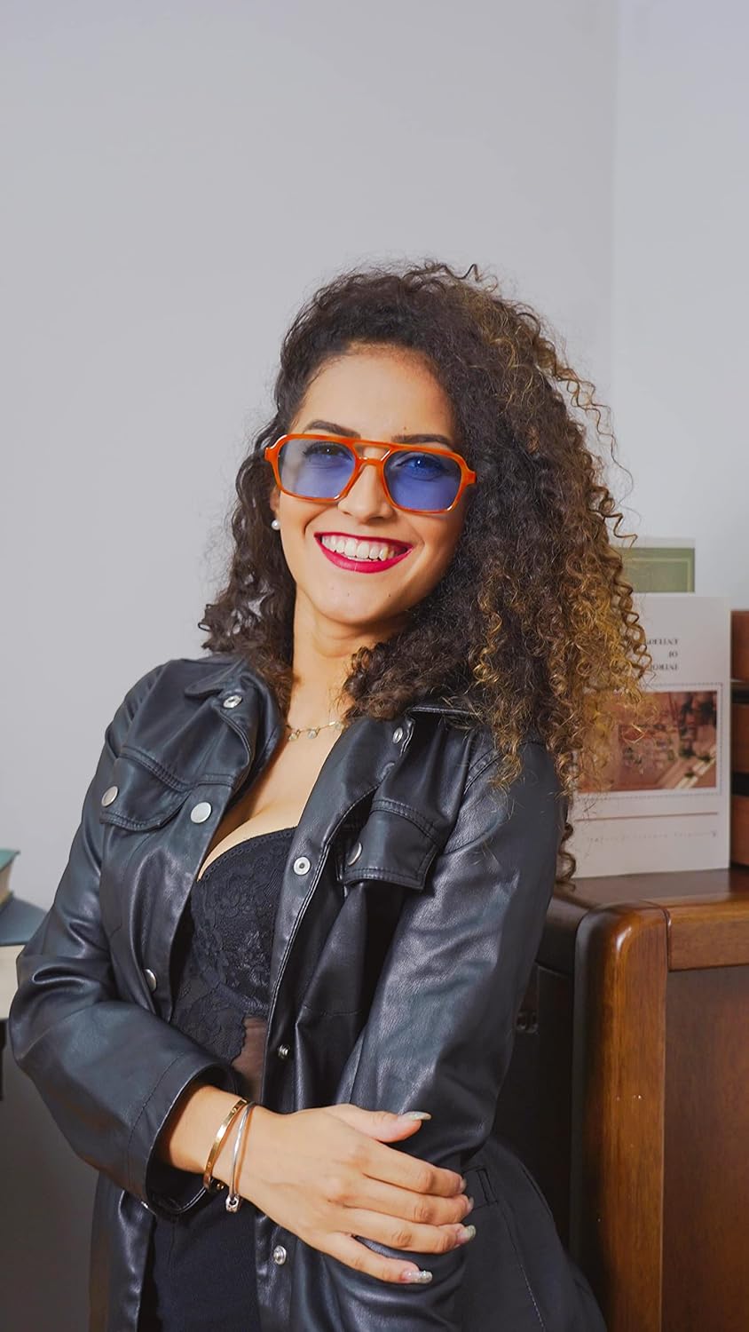 FEISEDY Vintage Square 70s Flat Aviator Sunglasses Women Men Metal Design Shades B2752 - Image 2