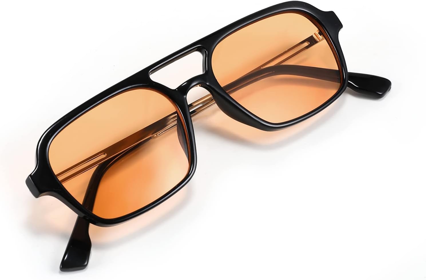 FEISEDY Vintage Square 70s Flat Aviator Sunglasses Women Men Metal Design Shades B2752 - Image 8