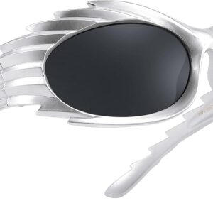 FEISEDY Wrap Around Y2K Sunglasses for Men Women Oversized Swift Oval Futuristic Shades B9102