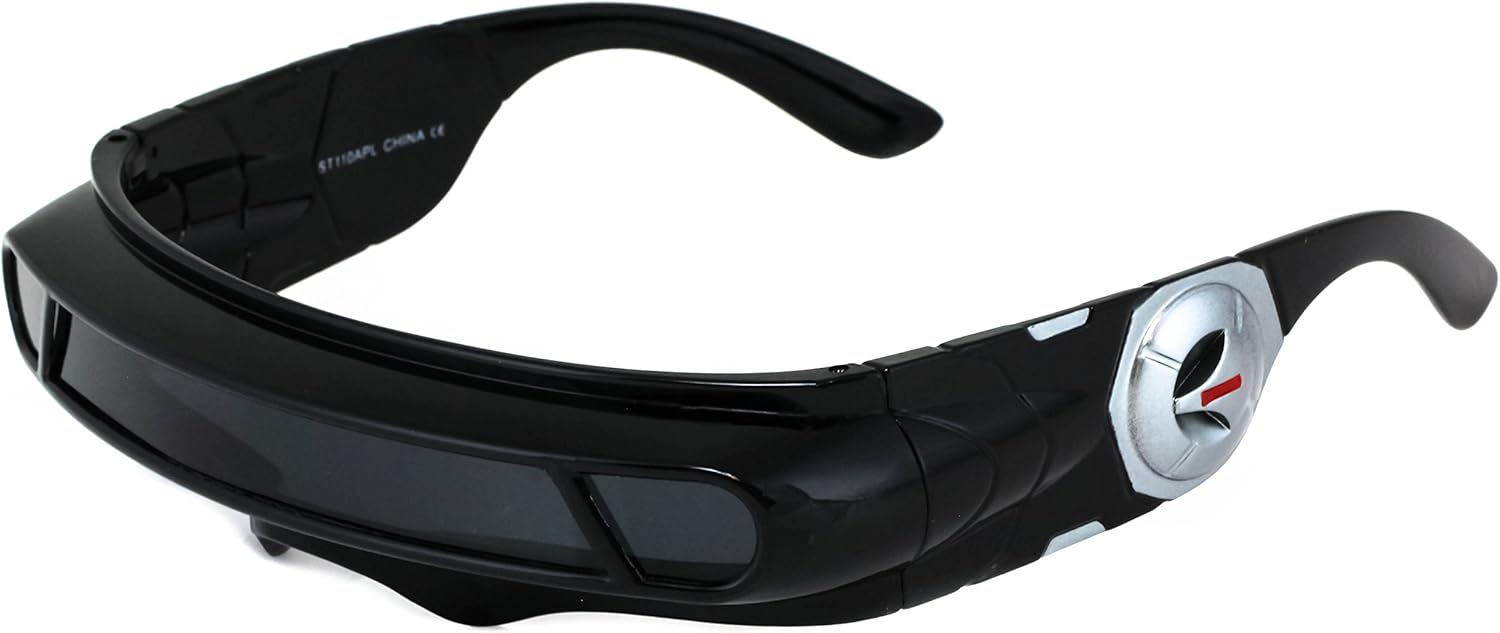 FLAWLESS EYEWEAR Futuristic Space Alien Costume Party Cyclops Shield Colored Mirror Mono Lens Wrap Sunglasses 147mm - Image 9