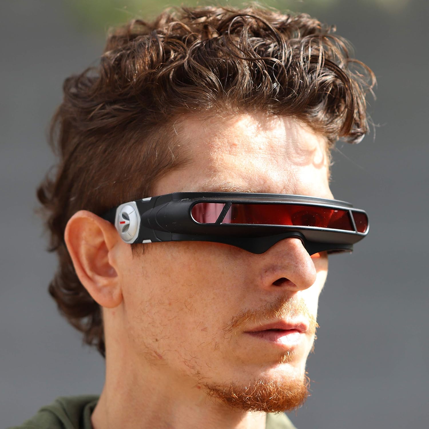 FLAWLESS EYEWEAR Futuristic Space Alien Costume Party Cyclops Shield Colored Mirror Mono Lens Wrap Sunglasses 147mm - Image 4