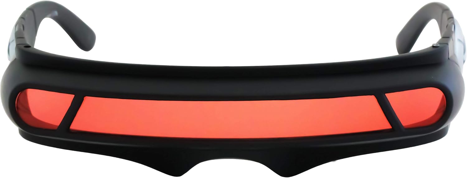 FLAWLESS EYEWEAR Futuristic Space Alien Costume Party Cyclops Shield Colored Mirror Mono Lens Wrap Sunglasses 147mm - Image 2