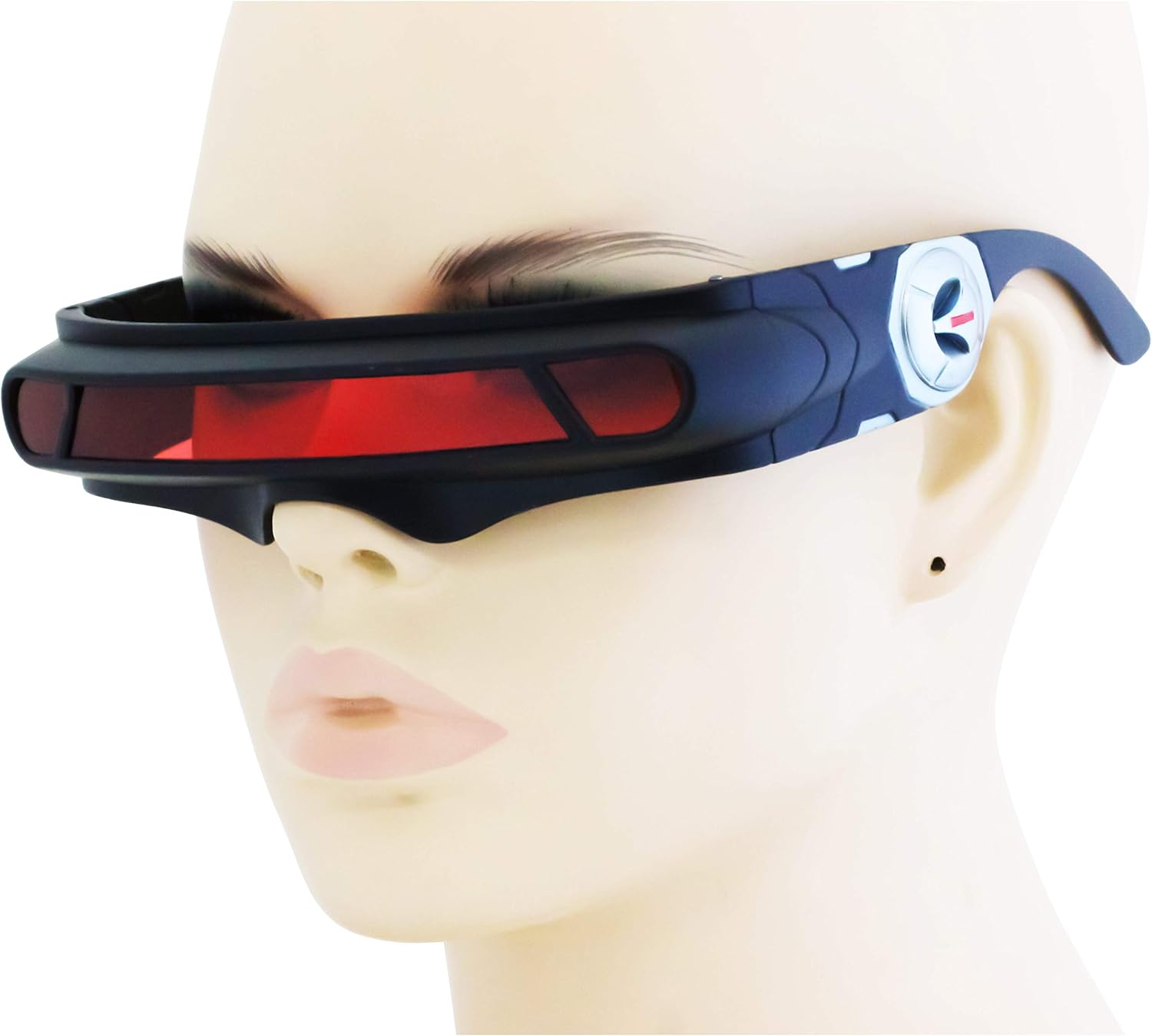 FLAWLESS EYEWEAR Futuristic Space Alien Costume Party Cyclops Shield Colored Mirror Mono Lens Wrap Sunglasses 147mm - Image 3