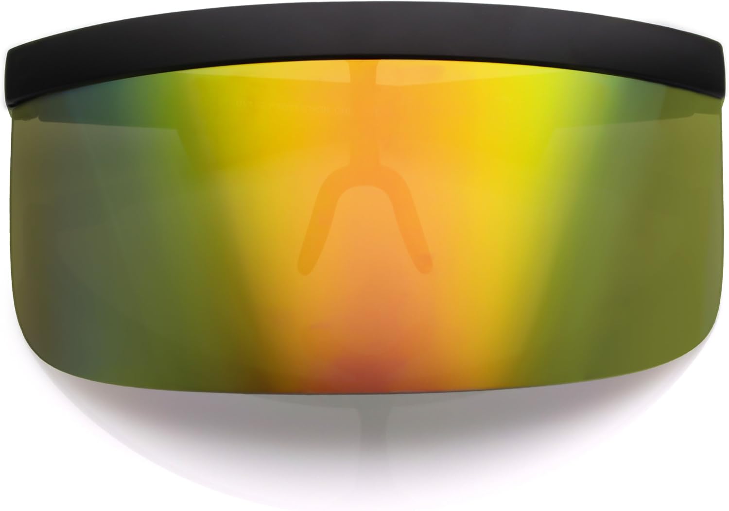 Futuristic Oversize Shield Visor Sunglasses Flat Top Mirrored Mono Lens 172mm