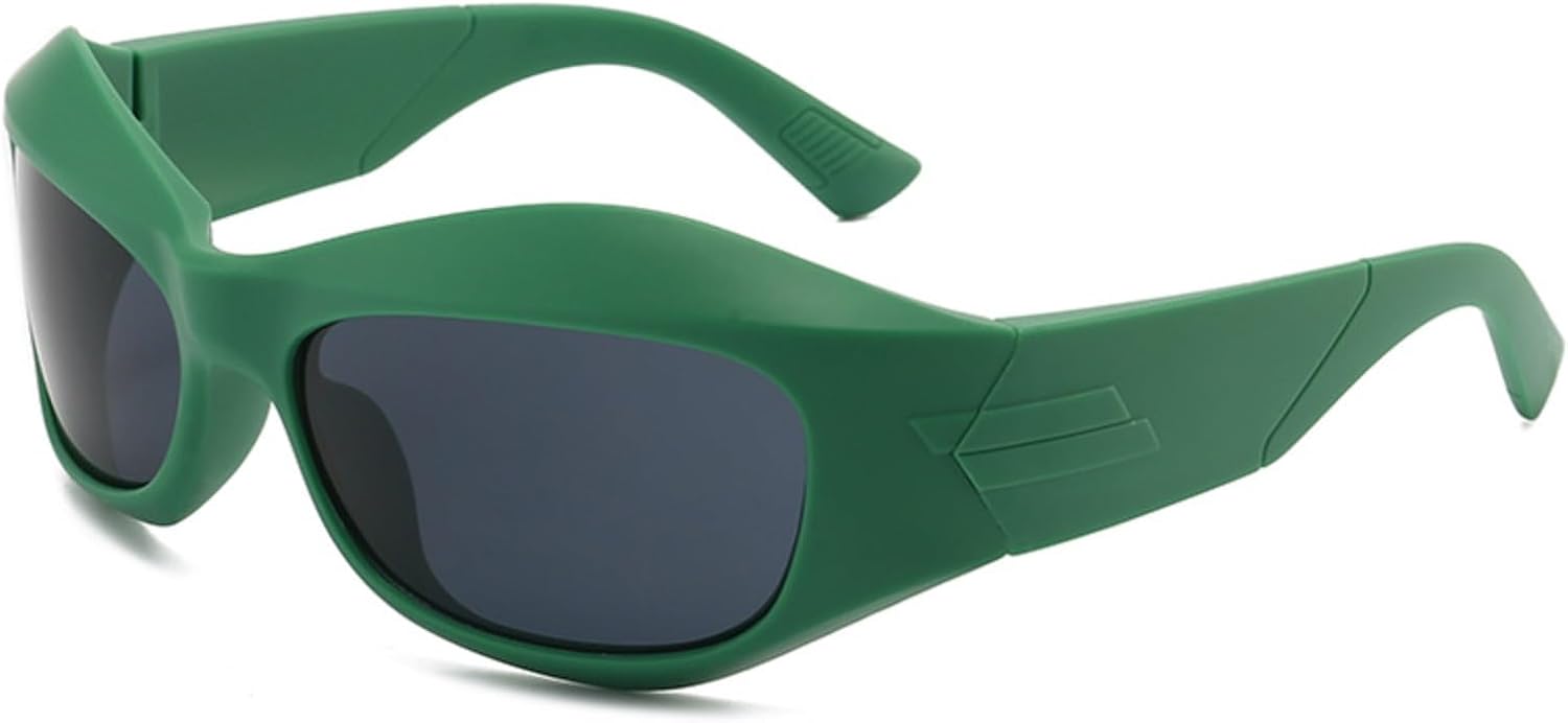 Futuristic Sunglasses, Punk Hip Hop Spicy Girl Instagram, Internet Celebrity, Sunglasses, Cross border Glasses for Men and Women (Avocado Green) - Image 2