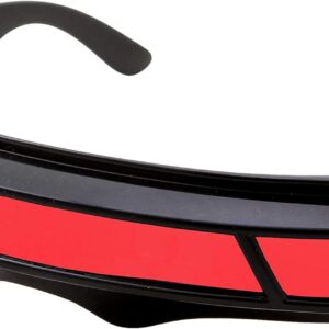 grinderPUNCH Futuristic Space Alien Costume Sunglasses Cyclops Shield Party Mirror Mono Lens