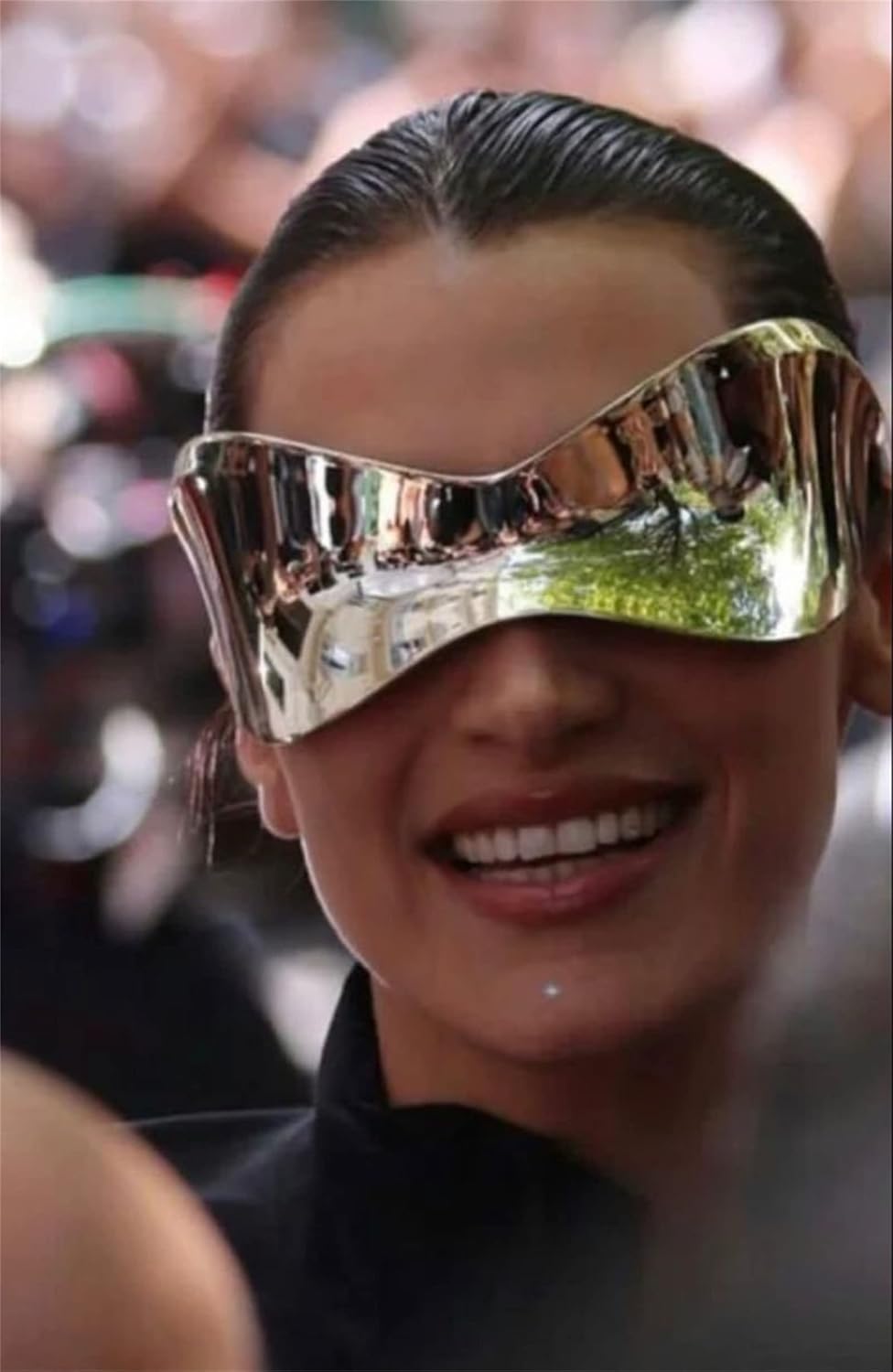 GUVIVI Futuristic Sunglasses for Men Women Oversized Wrap Around Shield Fashion Chic Mask Plastic Sun Glasses Shades - Image 7