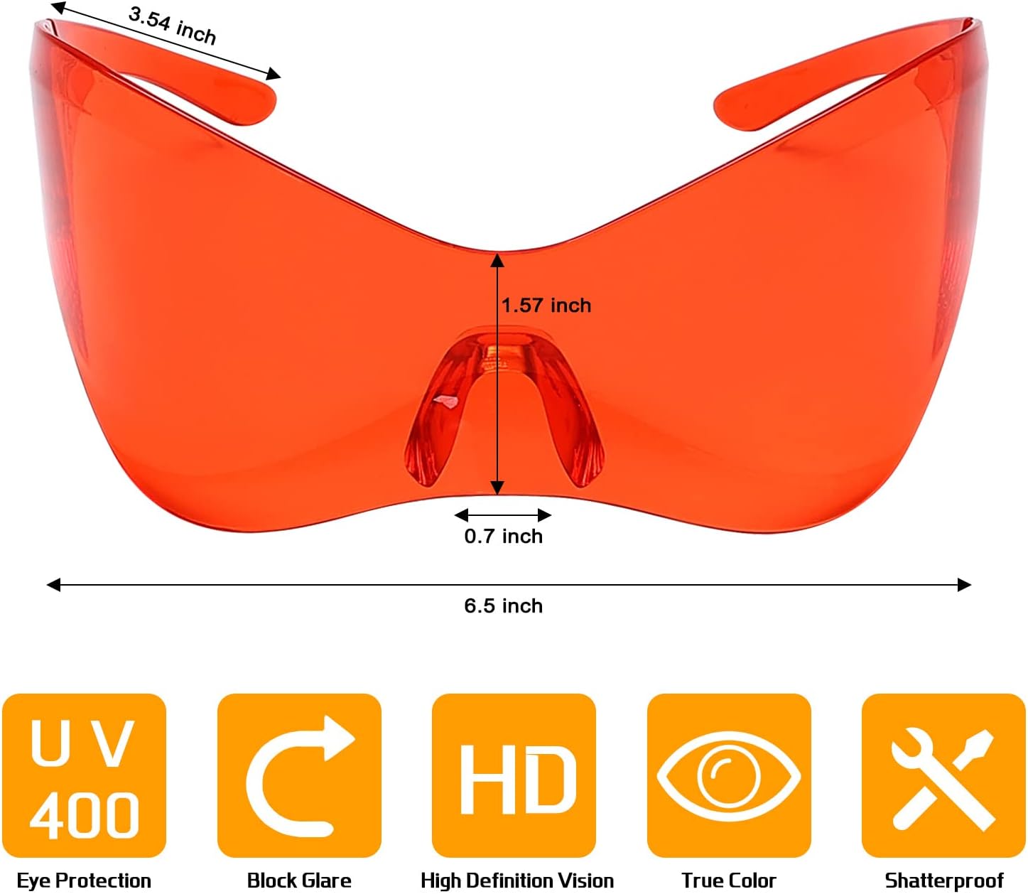 GUVIVI Futuristic Sunglasses for Men Women Oversized Wrap Around Shield Fashion Chic Mask Plastic Sun Glasses Shades - Image 5