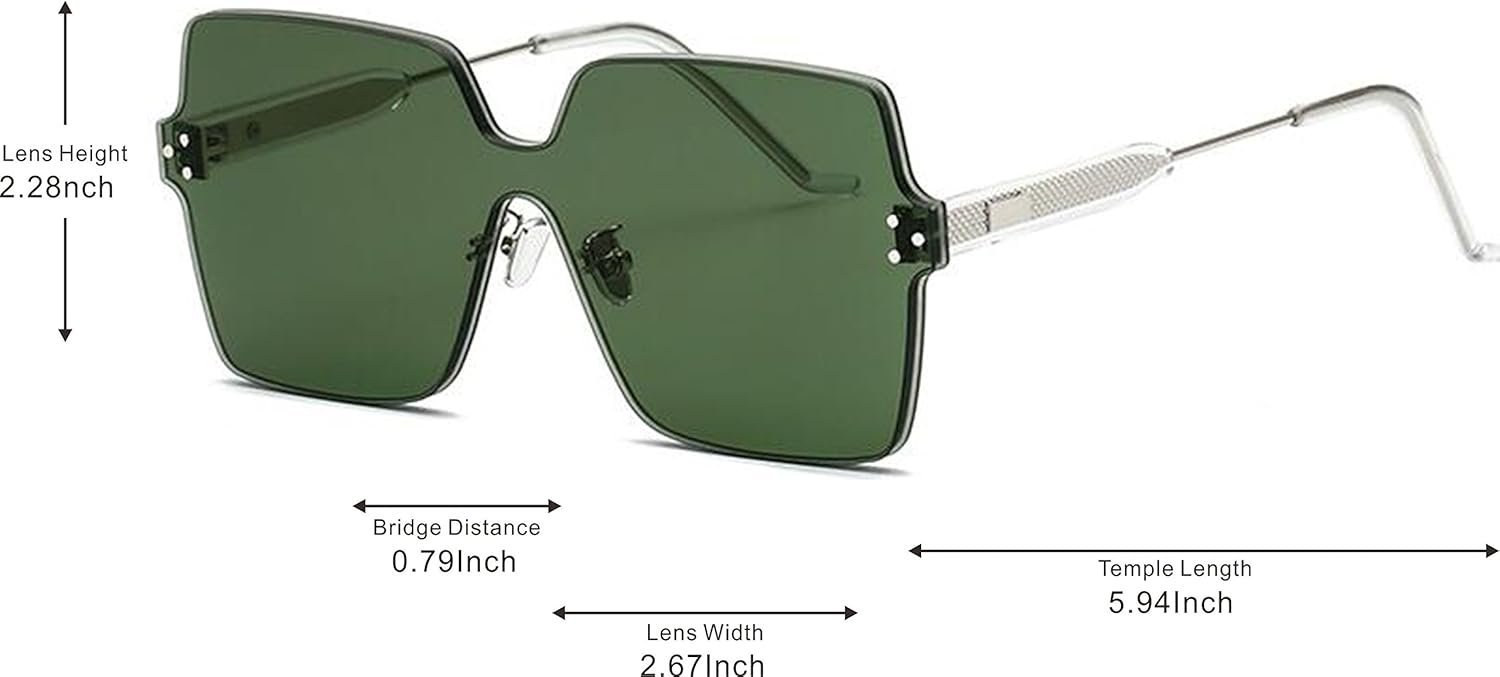 J&L Glasses Fashion Rimless One Piece Clear Lens Color Candy Sunglasses 1888 - Image 2