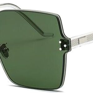 J&L Glasses Fashion Rimless One Piece Clear Lens Color Candy Sunglasses 1888