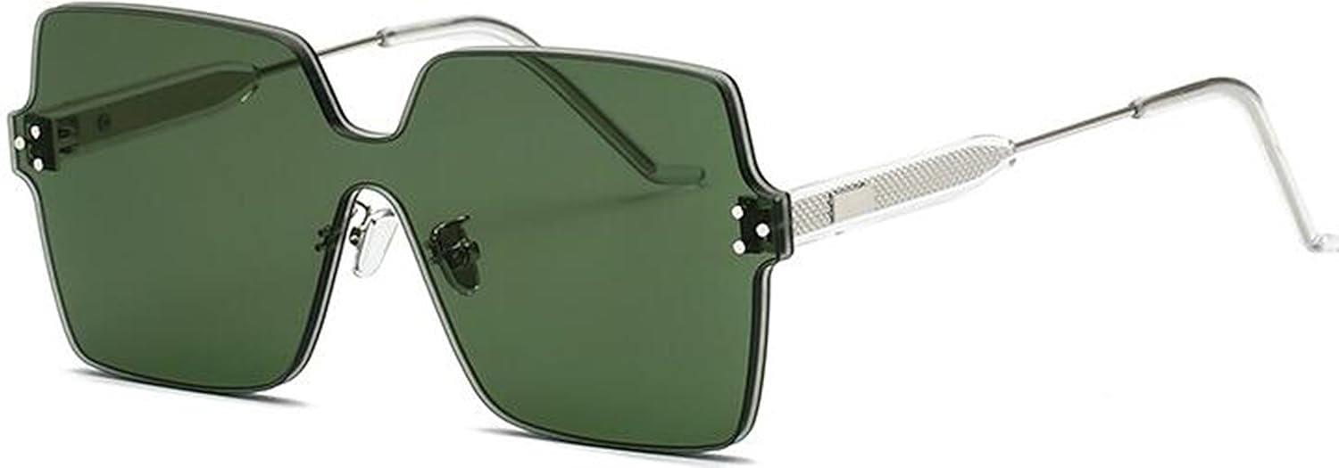 J&L Glasses Fashion Rimless One Piece Clear Lens Color Candy Sunglasses 1888