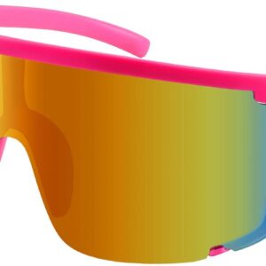 Karsaer Vision Shield Sunglasses for Men Women Oversized Neon 80s 90s Visor Shades Sports Style Outdoor Cycling Ski