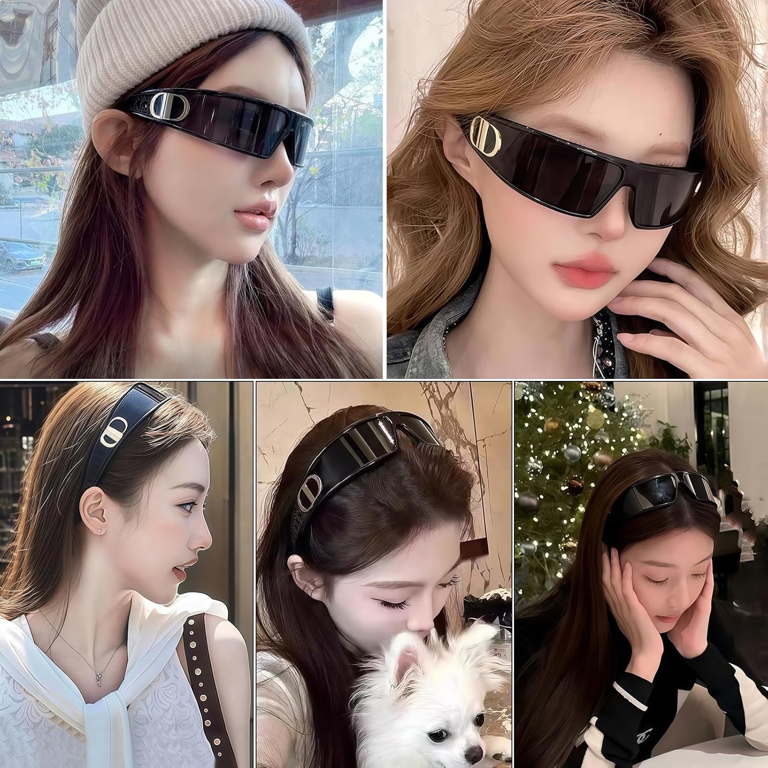 KUKASEN Y2K Sunglasses for Women and Men, Oversized Wrap Around Headband, UV400 Futuristic Visor Shades for Running, Cycling - Image 5