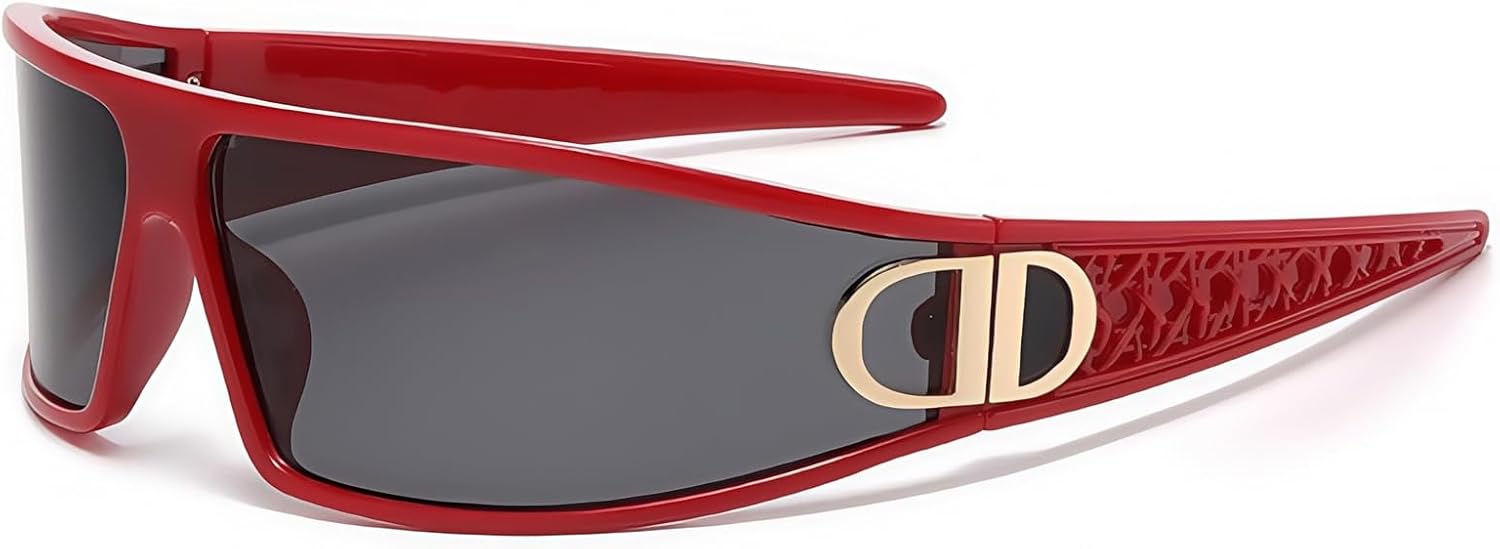 KUKASEN Y2K Sunglasses for Women and Men, Oversized Wrap Around Headband, UV400 Futuristic Visor Shades for Running, Cycling - Image 8