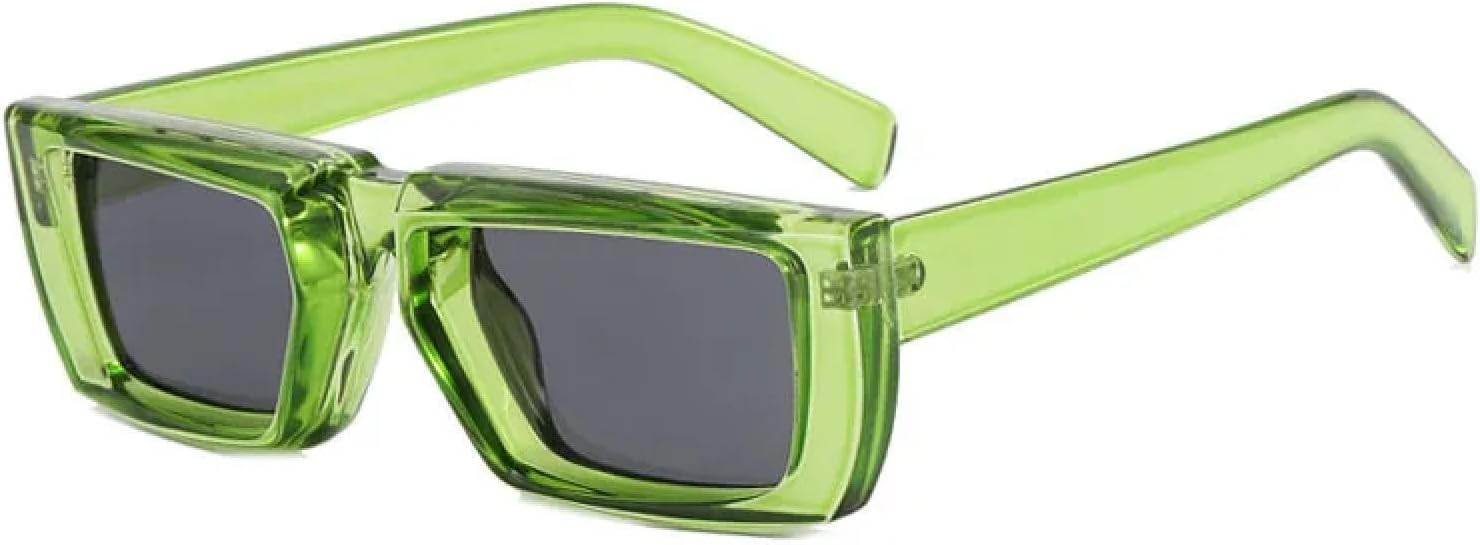 LJTJTAV Fashion Punk Futuristic Sunglasses Retro Rectangle Uv400