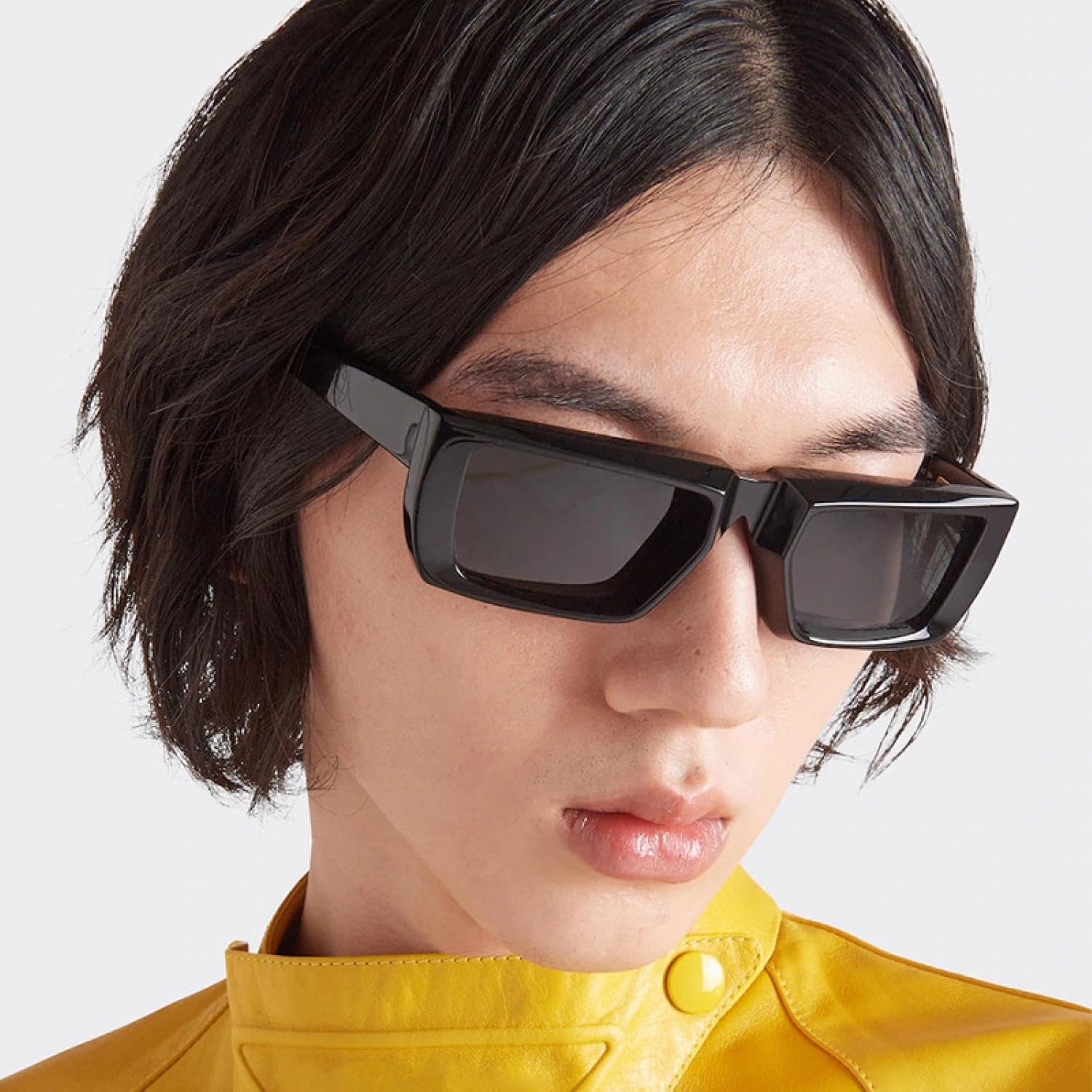 LJTJTAV Fashion Punk Futuristic Sunglasses Retro Rectangle Uv400 - Image 2