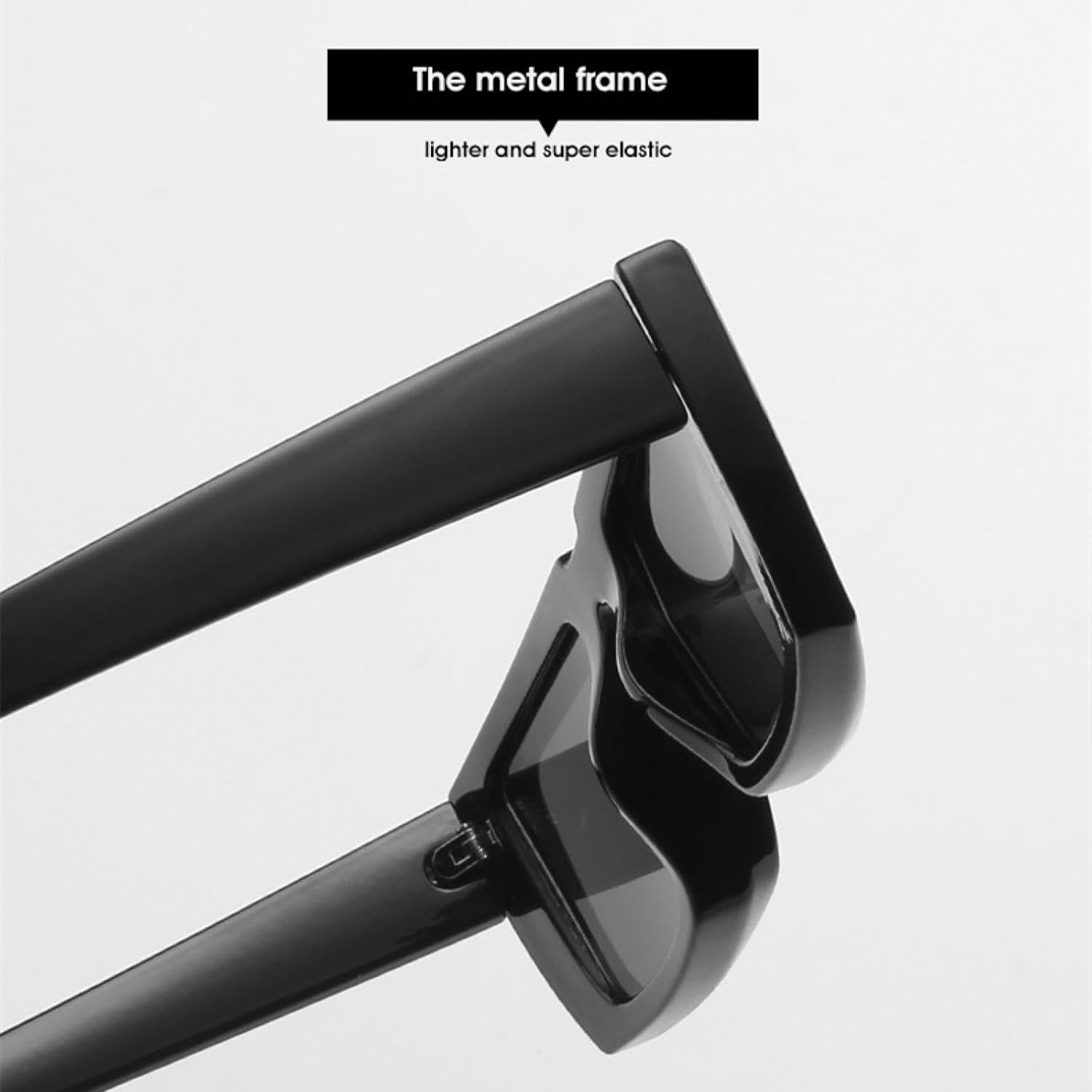 LJTJTAV Fashion Punk Futuristic Sunglasses Retro Rectangle Uv400 - Image 4