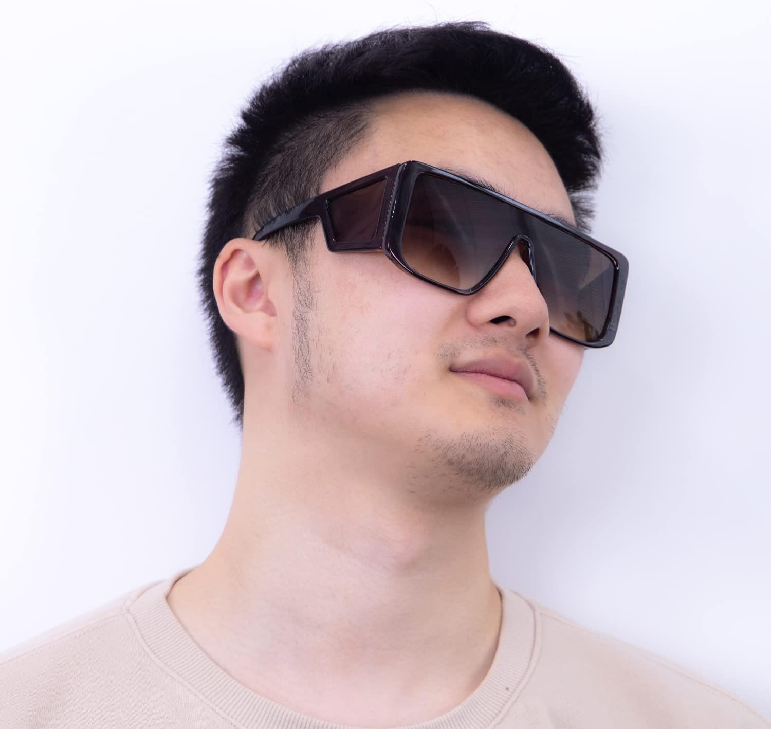 Men\u2019s and Women\u2019s Wrap Around Sunglasses Fit Over Glasses Side Shields Fun Cool y2k Designer Square Shades - Image 3