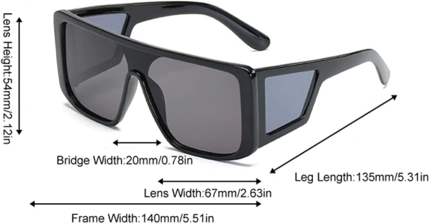 Men\u2019s and Women\u2019s Wrap Around Sunglasses Fit Over Glasses Side Shields Fun Cool y2k Designer Square Shades - Image 5