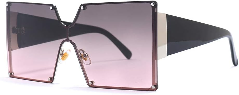 mincl\/Oversized Shield Sunglasses Woman 2019 Fashion Luxury Shades UV400 Vintage Flat Top Futuristic Sunglasses - Image 12