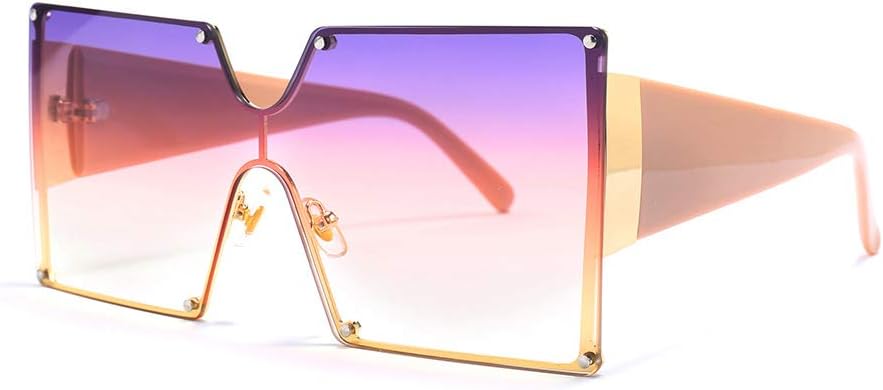 mincl\/Oversized Shield Sunglasses Woman 2019 Fashion Luxury Shades UV400 Vintage Flat Top Futuristic Sunglasses - Image 16
