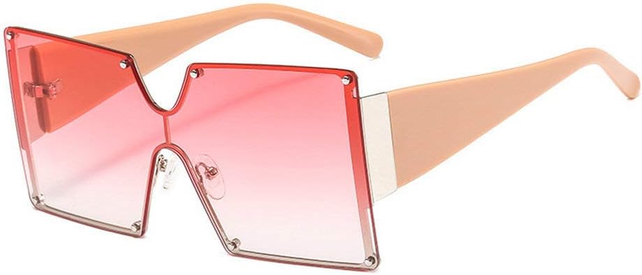 mincl\/Oversized Shield Sunglasses Woman 2019 Fashion Luxury Shades UV400 Vintage Flat Top Futuristic Sunglasses - Image 9