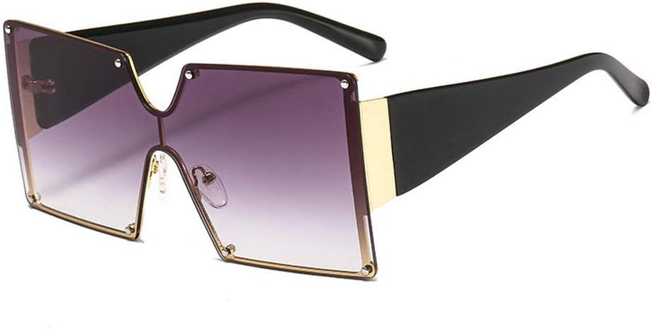 mincl\/Oversized Shield Sunglasses Woman 2019 Fashion Luxury Shades UV400 Vintage Flat Top Futuristic Sunglasses - Image 4