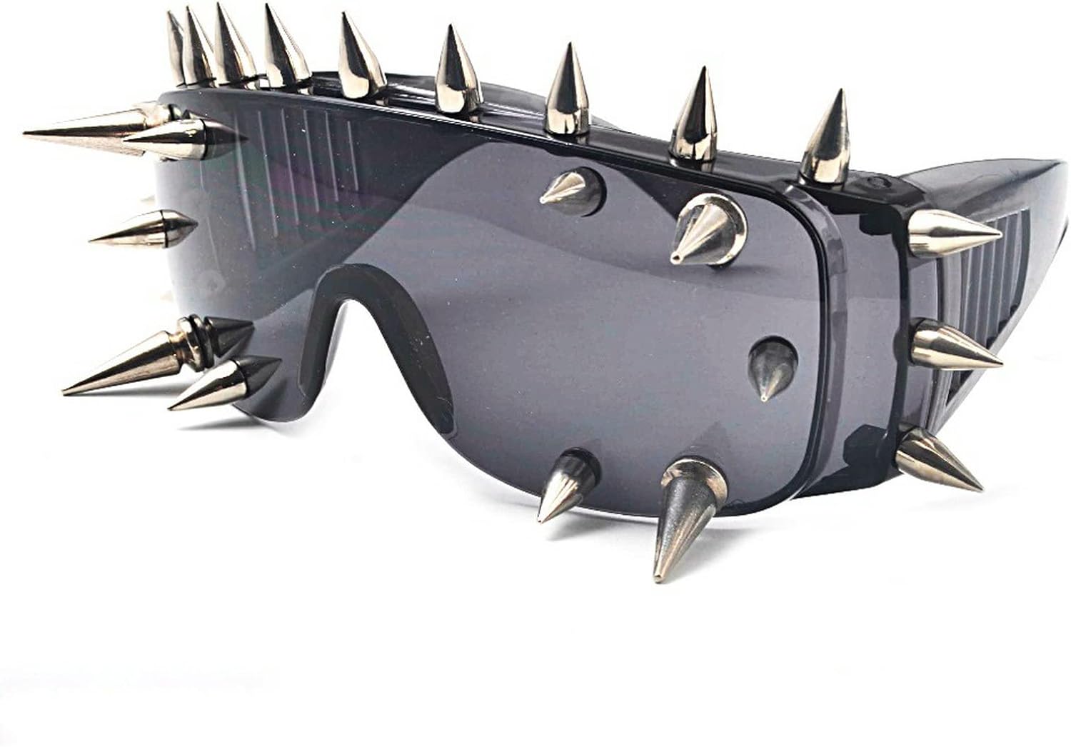 mincl\/Punk Rocker Large Shield Spike Fashion Novelty Club Sunglasses - Image 3