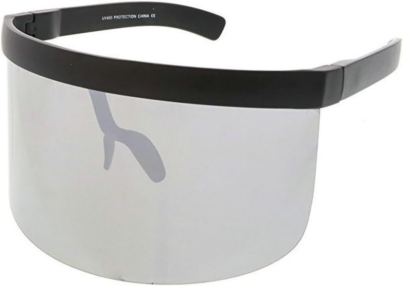 mincl\/Super Large Futuristic Oversize Shield Visor Sunglasses Flat Top Mirrored Lens 172mm - Image 7