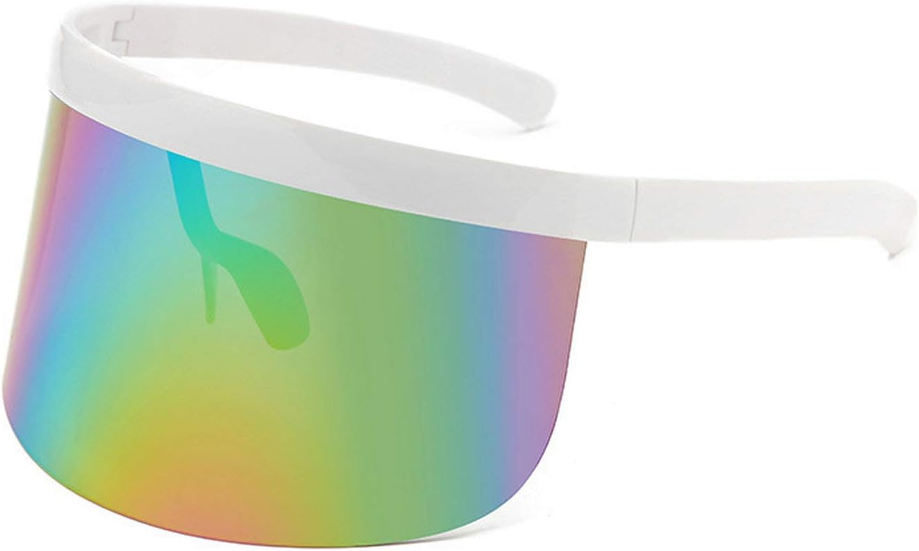mincl\/Super Large Futuristic Oversize Shield Visor Sunglasses Flat Top Mirrored Lens 172mm - Image 8