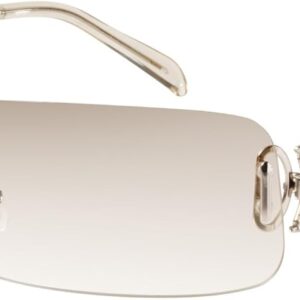 mosanana Y2K Rhinestone Flame Rectangle Sunglasses for Women with Bling Glitter MS52350