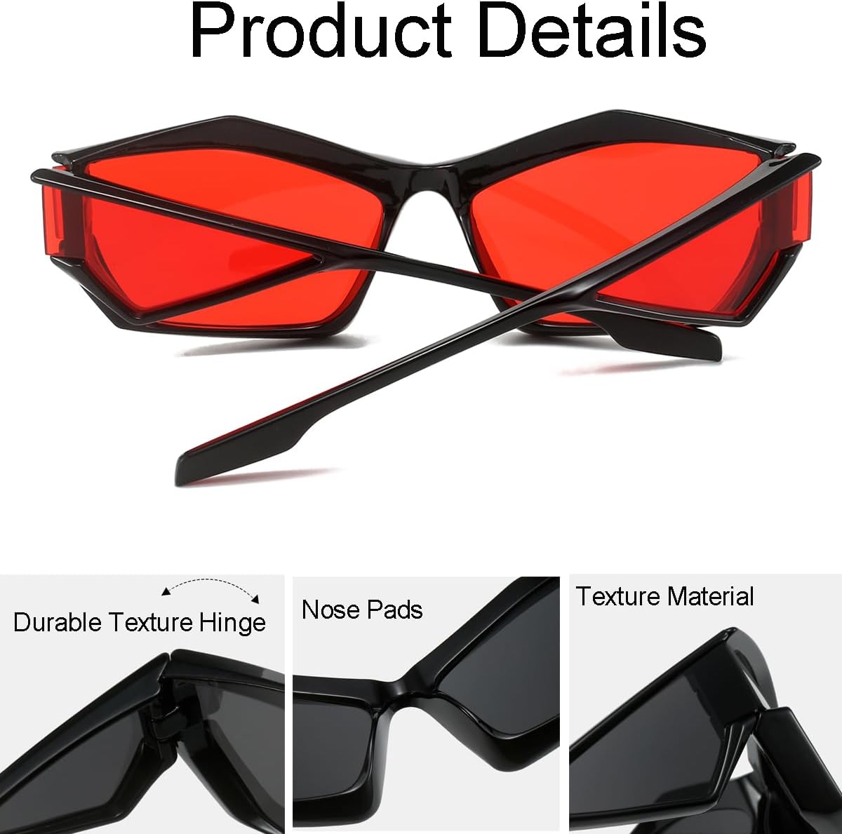 NIDOVIX Trendy Wrap Around Sunglasses for Men Women Fashion Cool Sport Y2K Stylish Cat Eye Sun Glasses UV400 Protection - Image 5