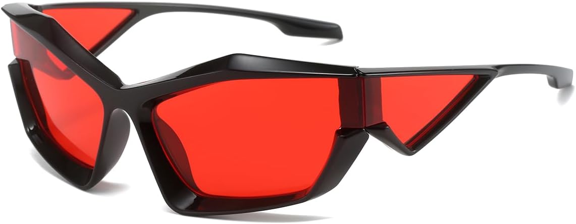 NIDOVIX Trendy Wrap Around Sunglasses for Men Women Fashion Cool Sport Y2K Stylish Cat Eye Sun Glasses UV400 Protection