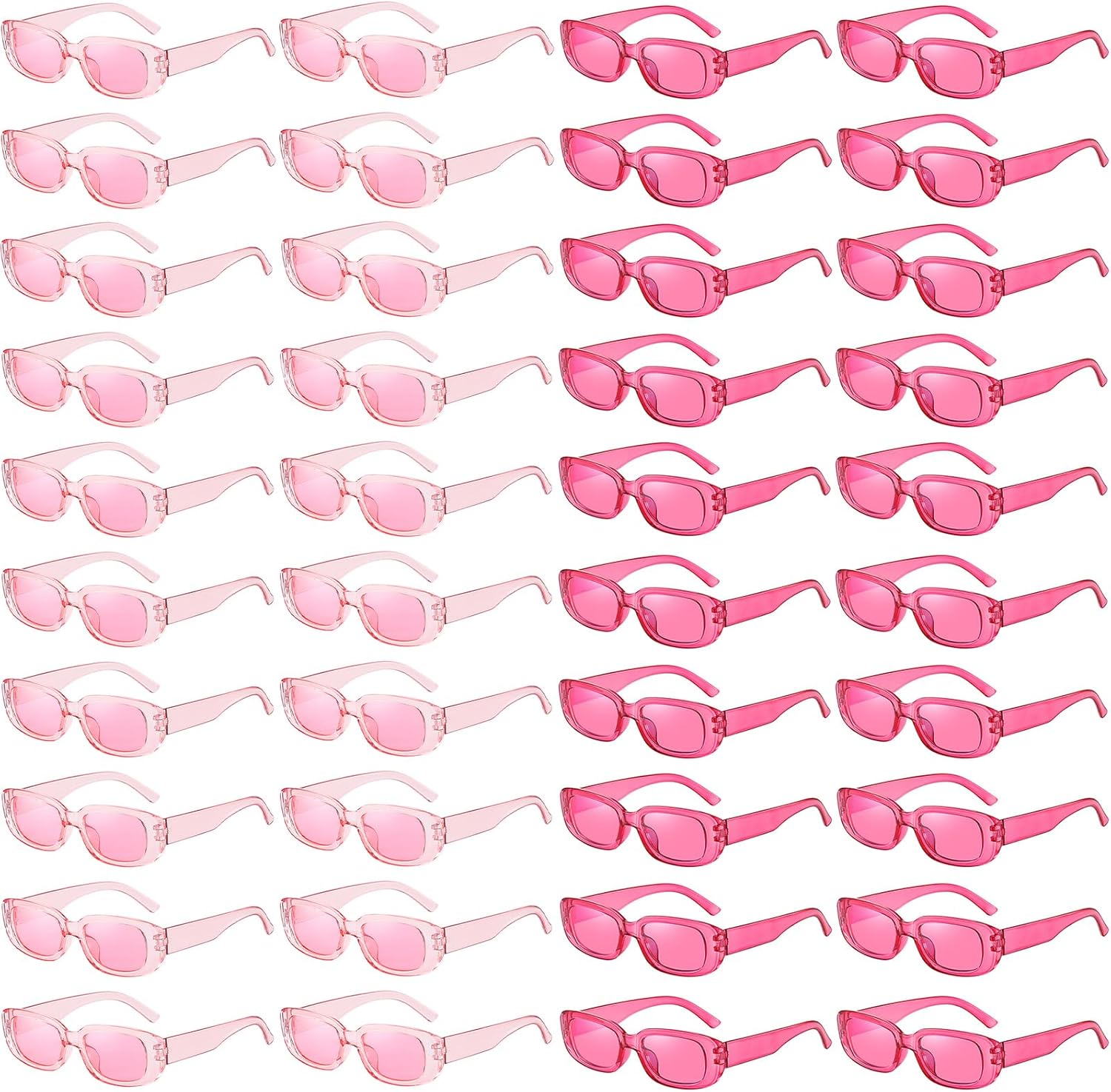 Pibupibu Wholesale 40 Pairs 90s Retro Rectangle Sunglasses Bulk Adults Unisex, Fun Colorful Y2k Glasses Party Favors - Image 8