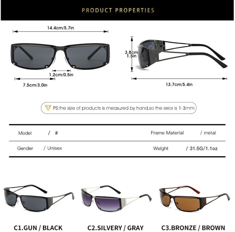 Punk Sunglasses Women Futuristic Rimless Gradient Sun Glasses UV400 Ladies Men Fashion Small Wrap Around Eyewear Shades,L19592 - Image 7