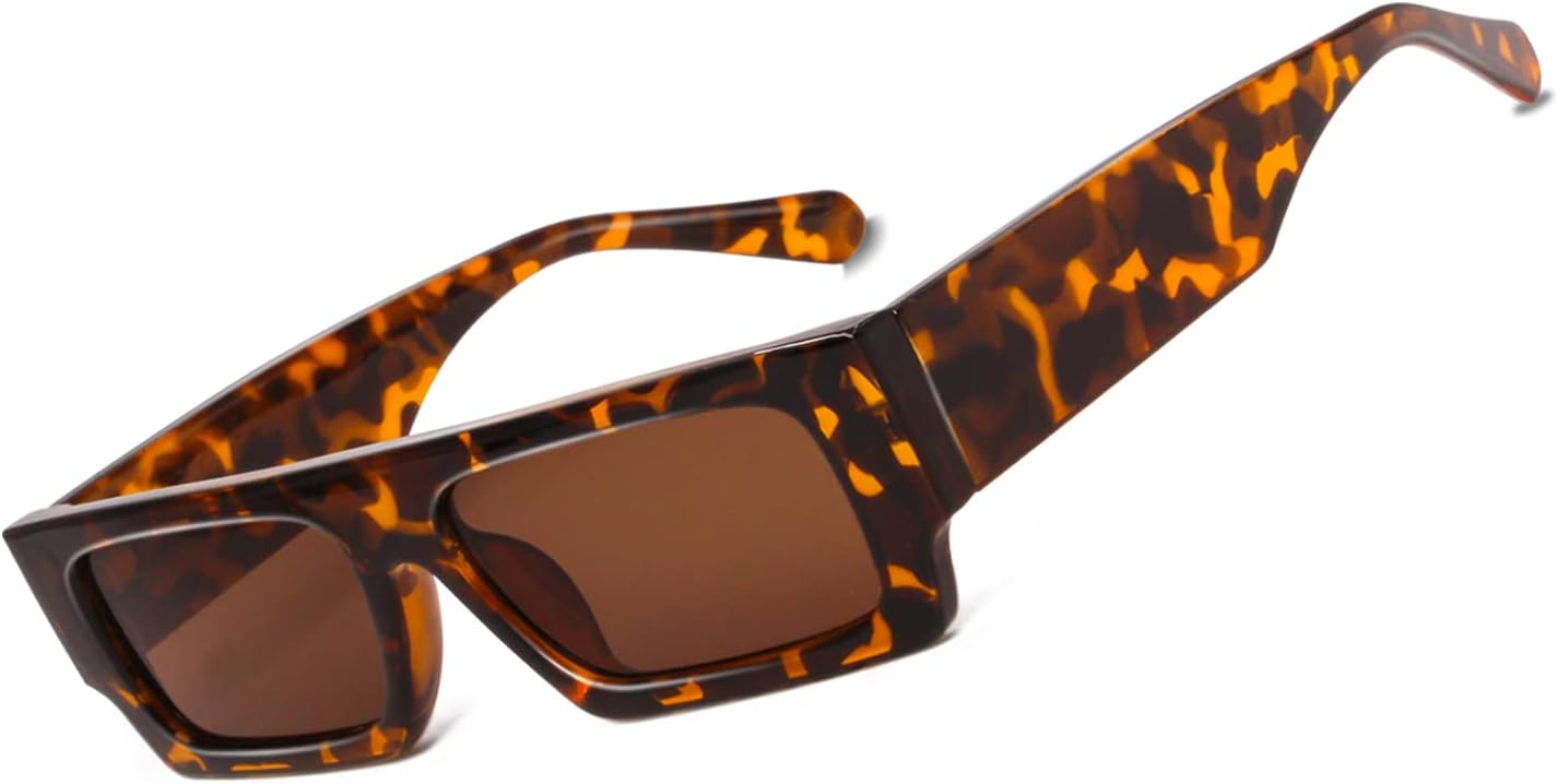 Rectangle Sunglasses, 90s Small Vintage Narrow Square Sunglasses for Men Women Trendy Classic Shades Sun Glasses - Image 14