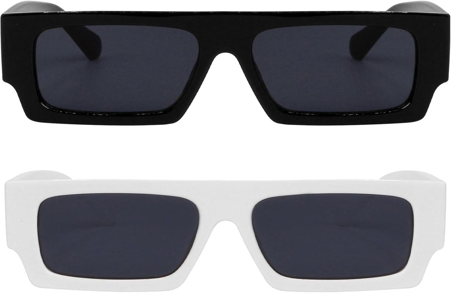 Rectangle Sunglasses, 90s Small Vintage Narrow Square Sunglasses for Men Women Trendy Classic Shades Sun Glasses - Image 2