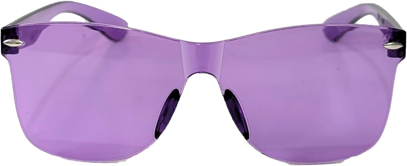Retro Futuristic Red Shield Sunglasses - Oversized Square Flat Top Colored Sunnies - Image 6