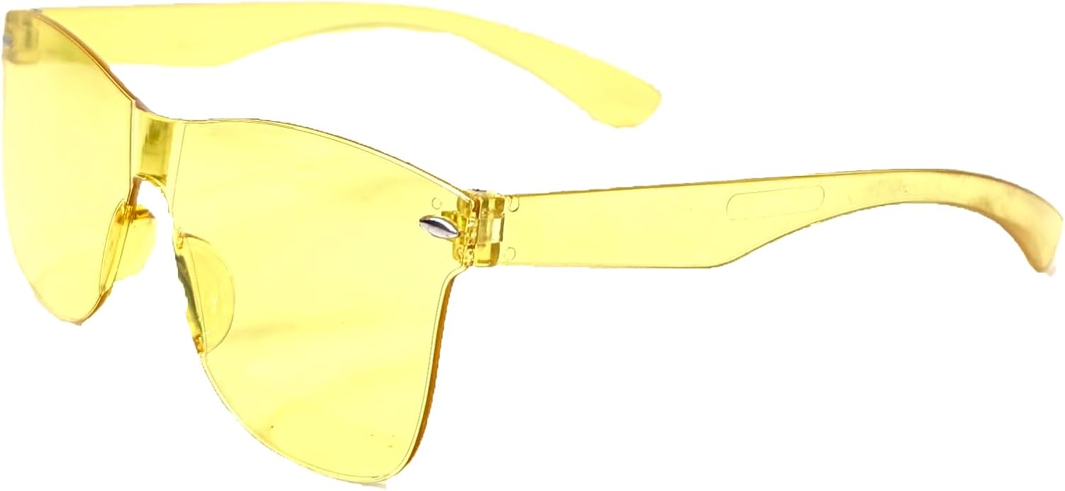 Retro Futuristic Red Shield Sunglasses - Oversized Square Flat Top Colored Sunnies - Image 5