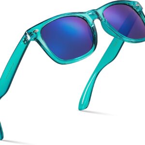 Retro Rewind Translucent Frame Colorful Neon 80s Mirrored Sunglasses for Men Women