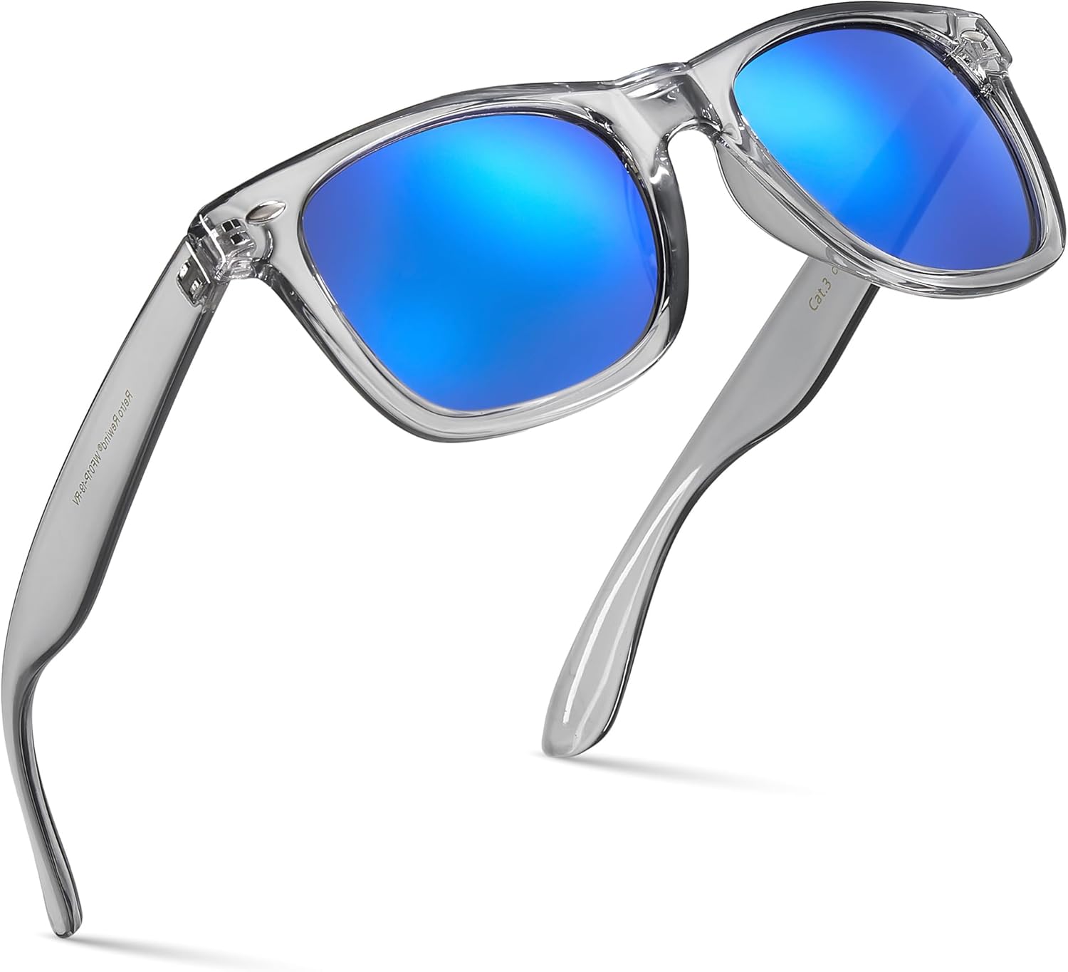 Retro Rewind Translucent Frame Colorful Neon 80s Mirrored Sunglasses for Men Women - Image 25