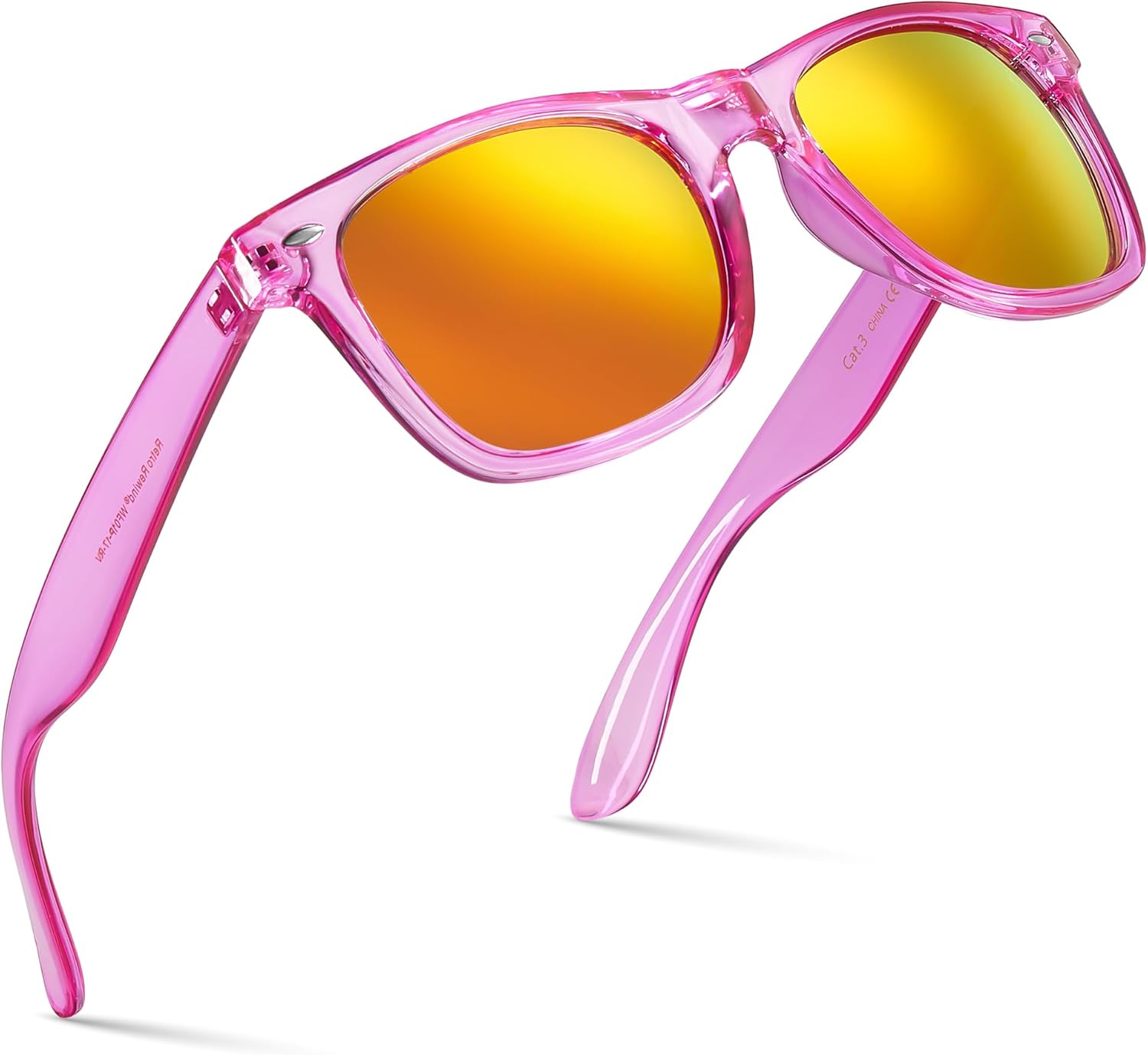 Retro Rewind Translucent Frame Colorful Neon 80s Mirrored Sunglasses for Men Women - Image 13