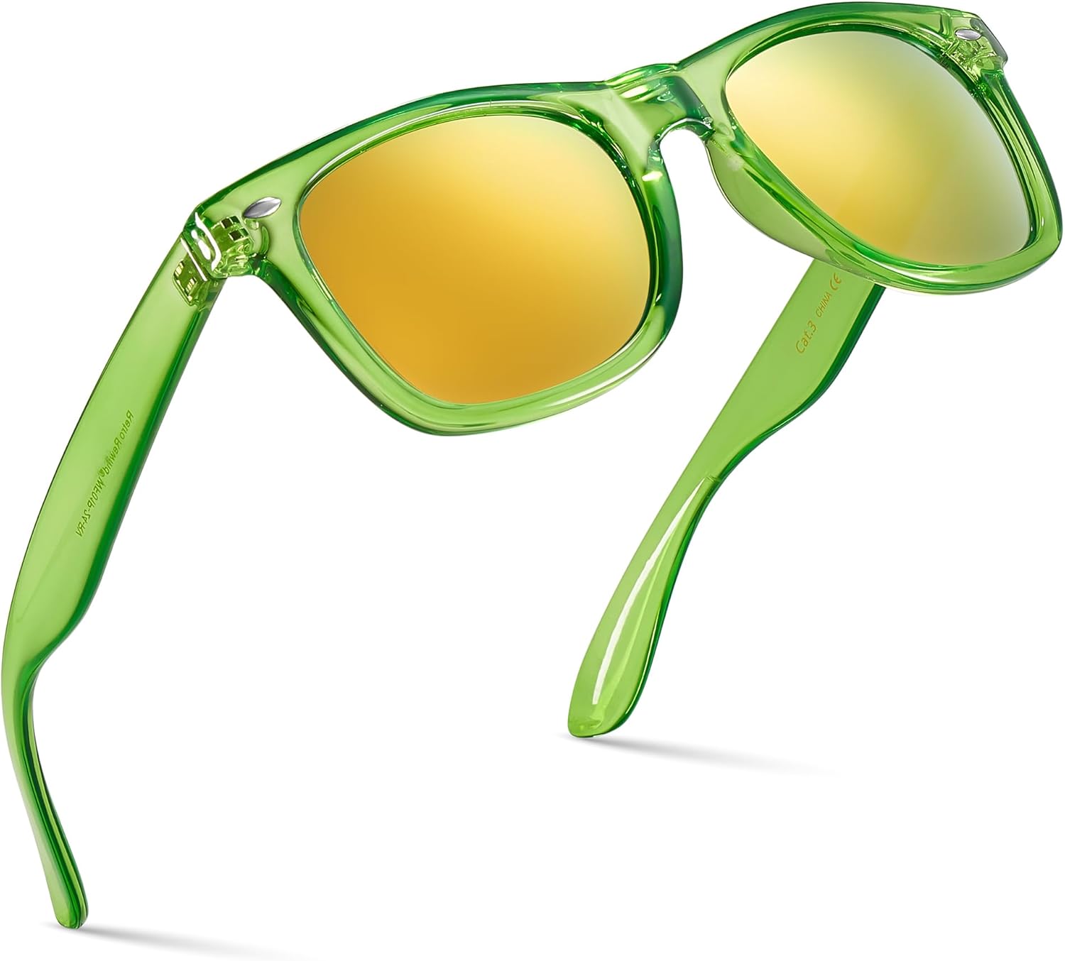 Retro Rewind Translucent Frame Colorful Neon 80s Mirrored Sunglasses for Men Women - Image 24