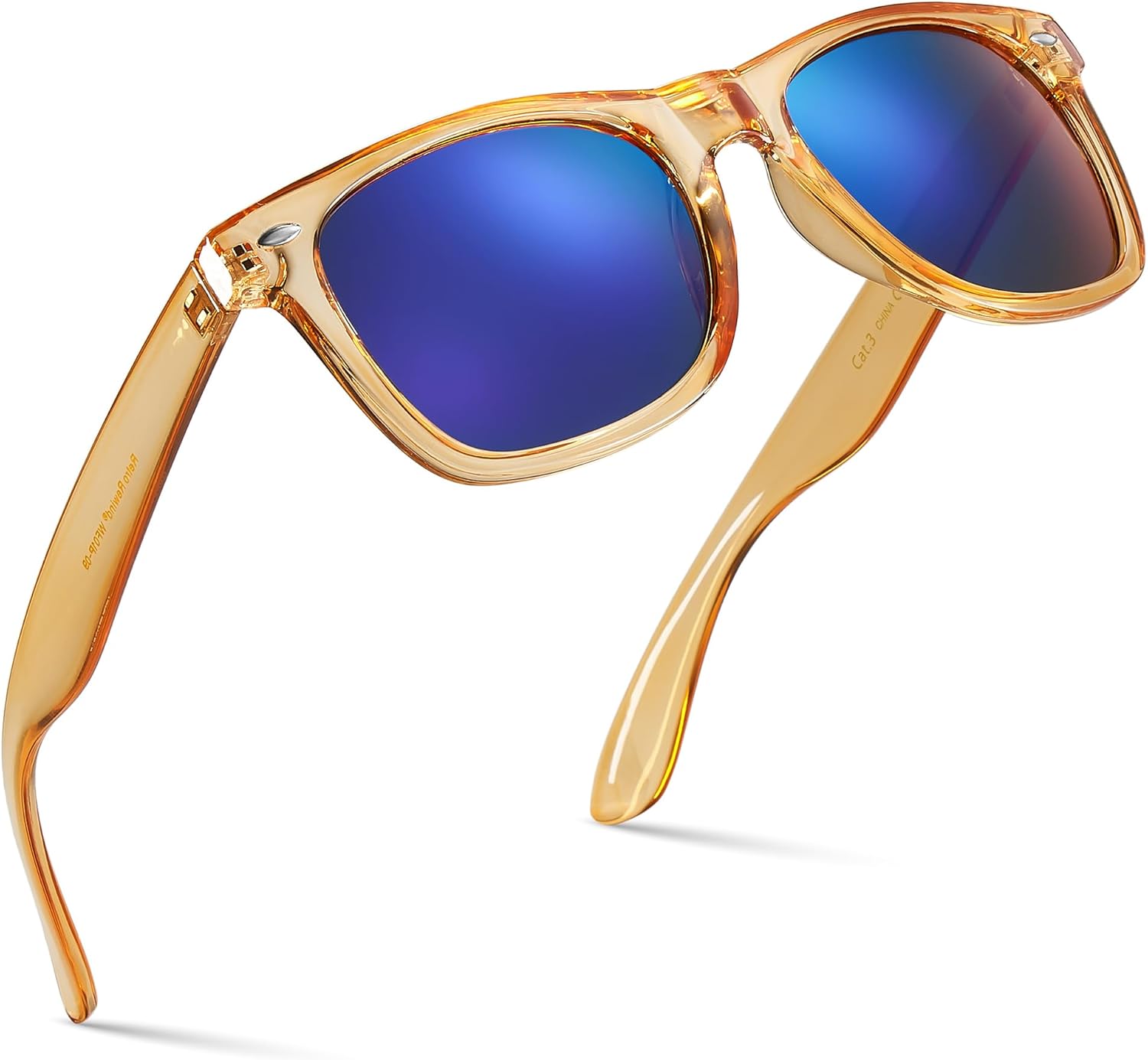 Retro Rewind Translucent Frame Colorful Neon 80s Mirrored Sunglasses for Men Women - Image 11