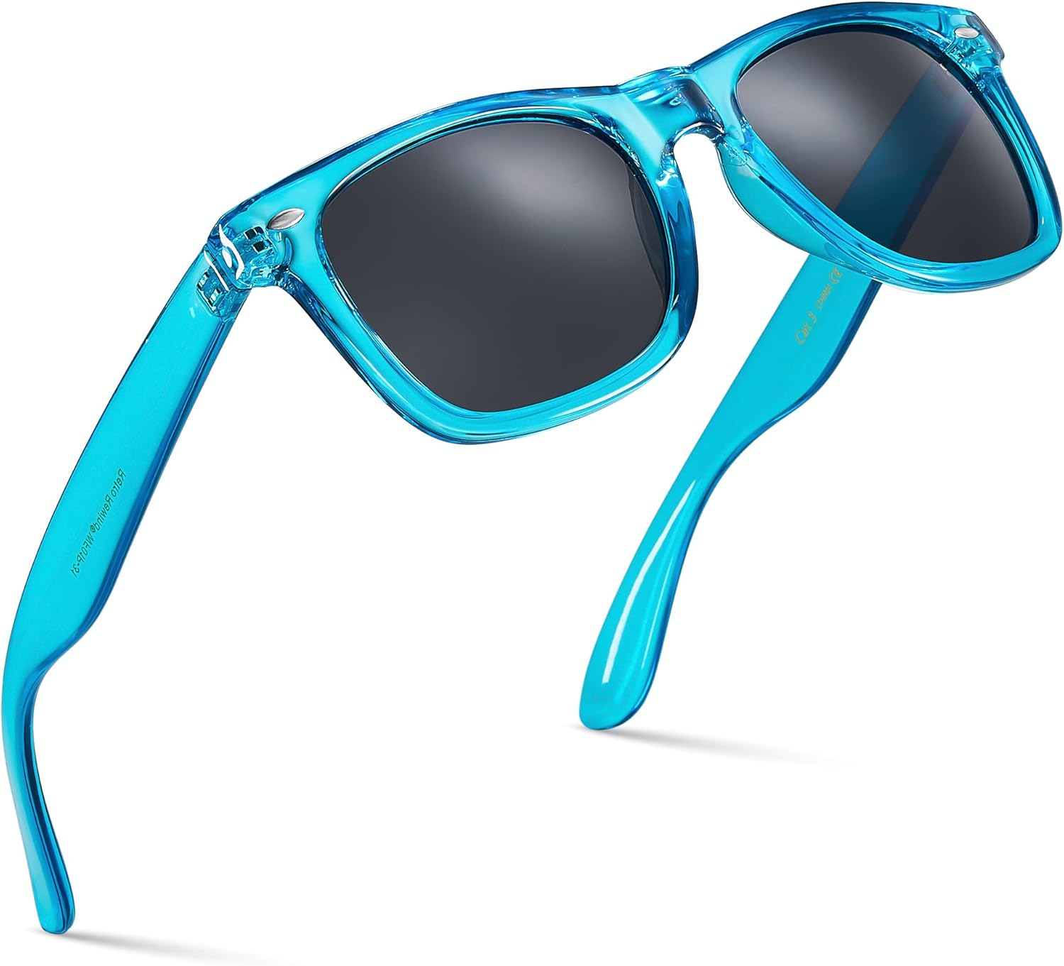 Retro Rewind Translucent Frame Colorful Neon 80s Mirrored Sunglasses for Men Women - Image 10