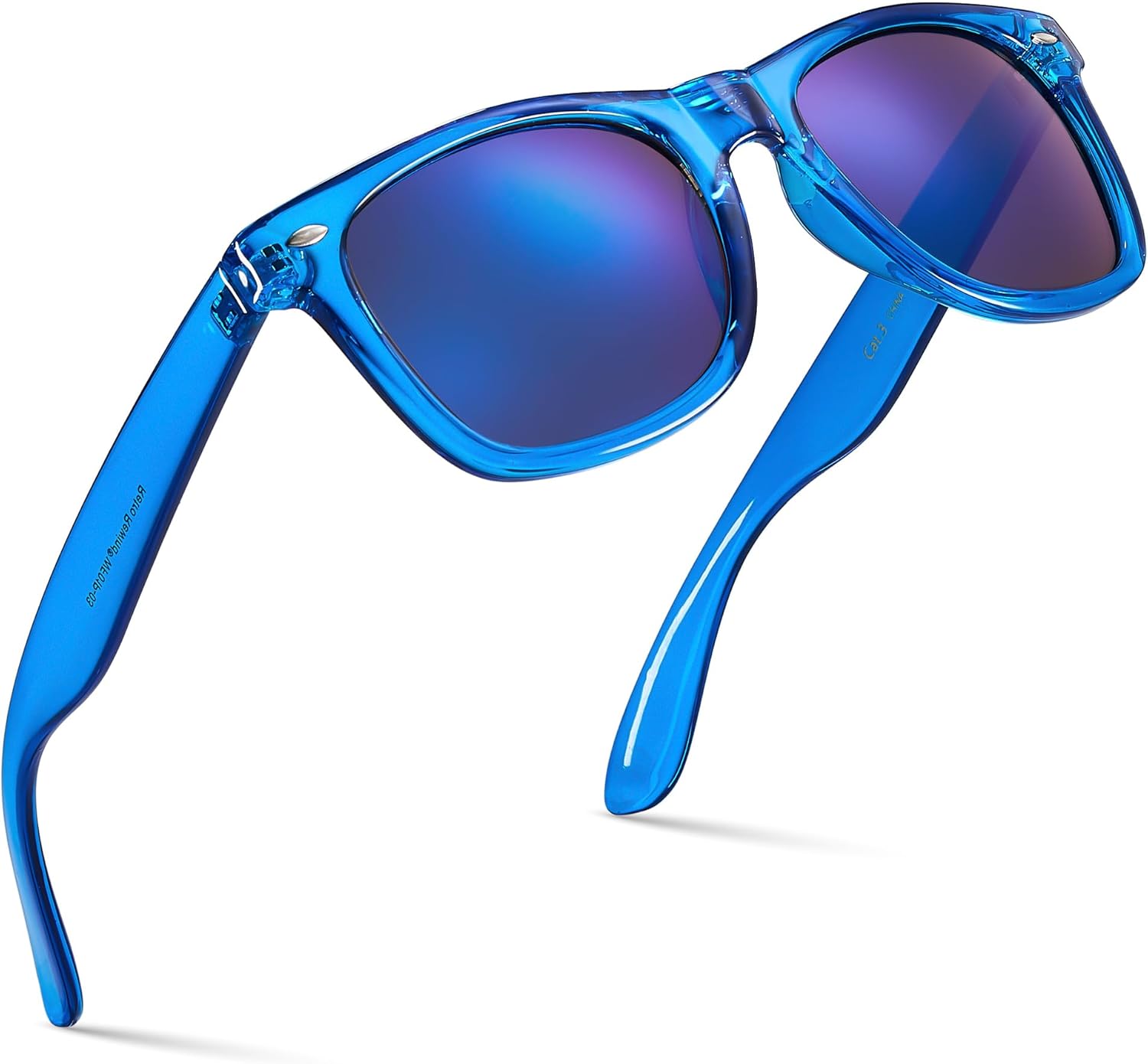 Retro Rewind Translucent Frame Colorful Neon 80s Mirrored Sunglasses for Men Women - Image 21