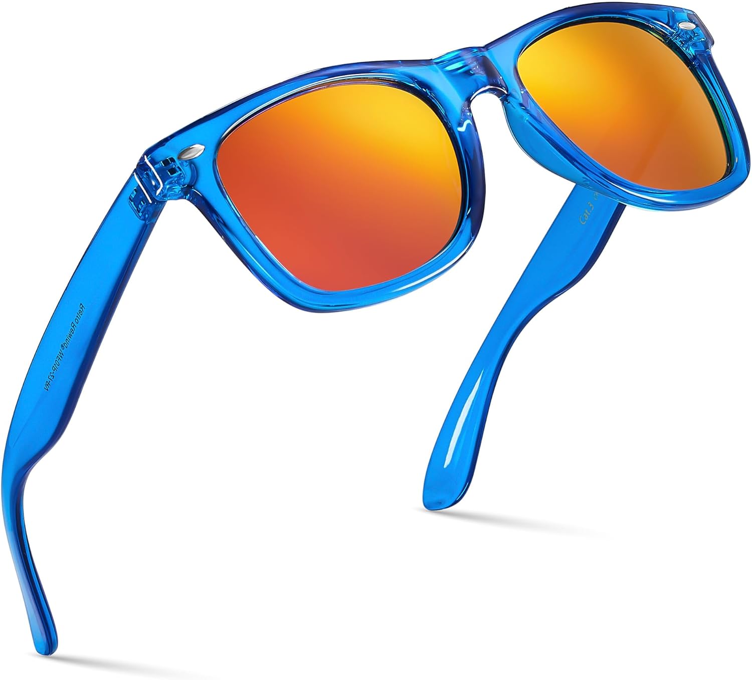 Retro Rewind Translucent Frame Colorful Neon 80s Mirrored Sunglasses for Men Women - Image 30